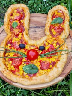 Nyuszi pizza (vegán)🌷🐇🐣 recept fotója