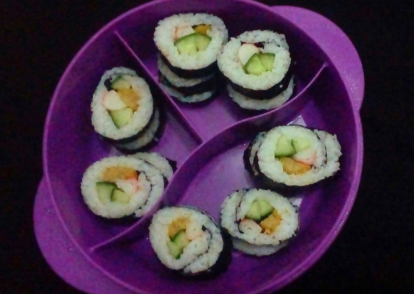 Sushi Periment with chicken Nugget and Crabstick