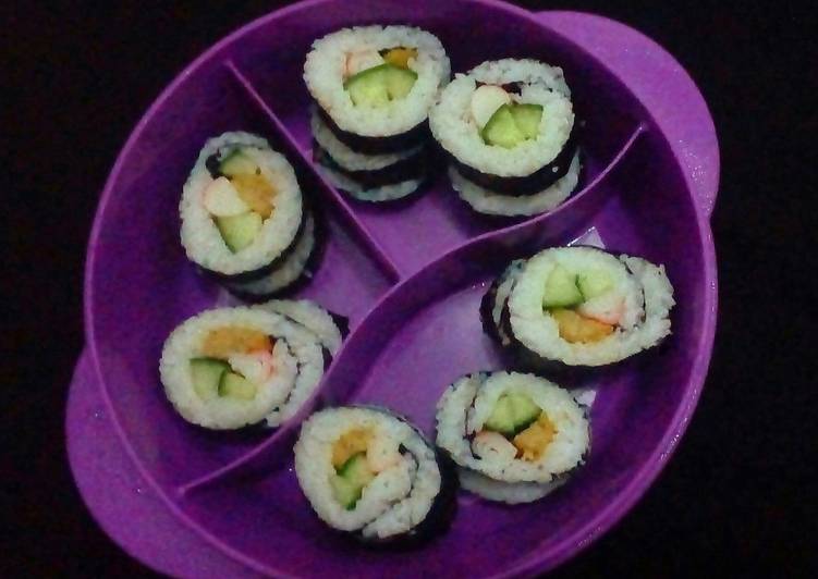 Easiest Way to Make Super Quick Homemade Sushi Periment with chicken Nugget and Crabstick