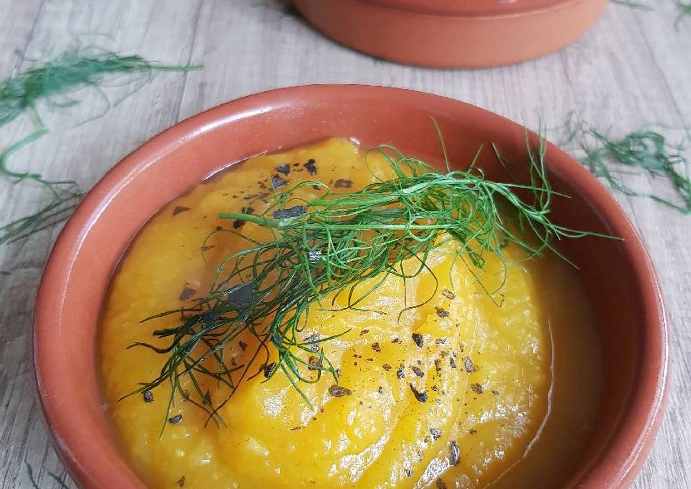 Puré de calabaza e hinojo