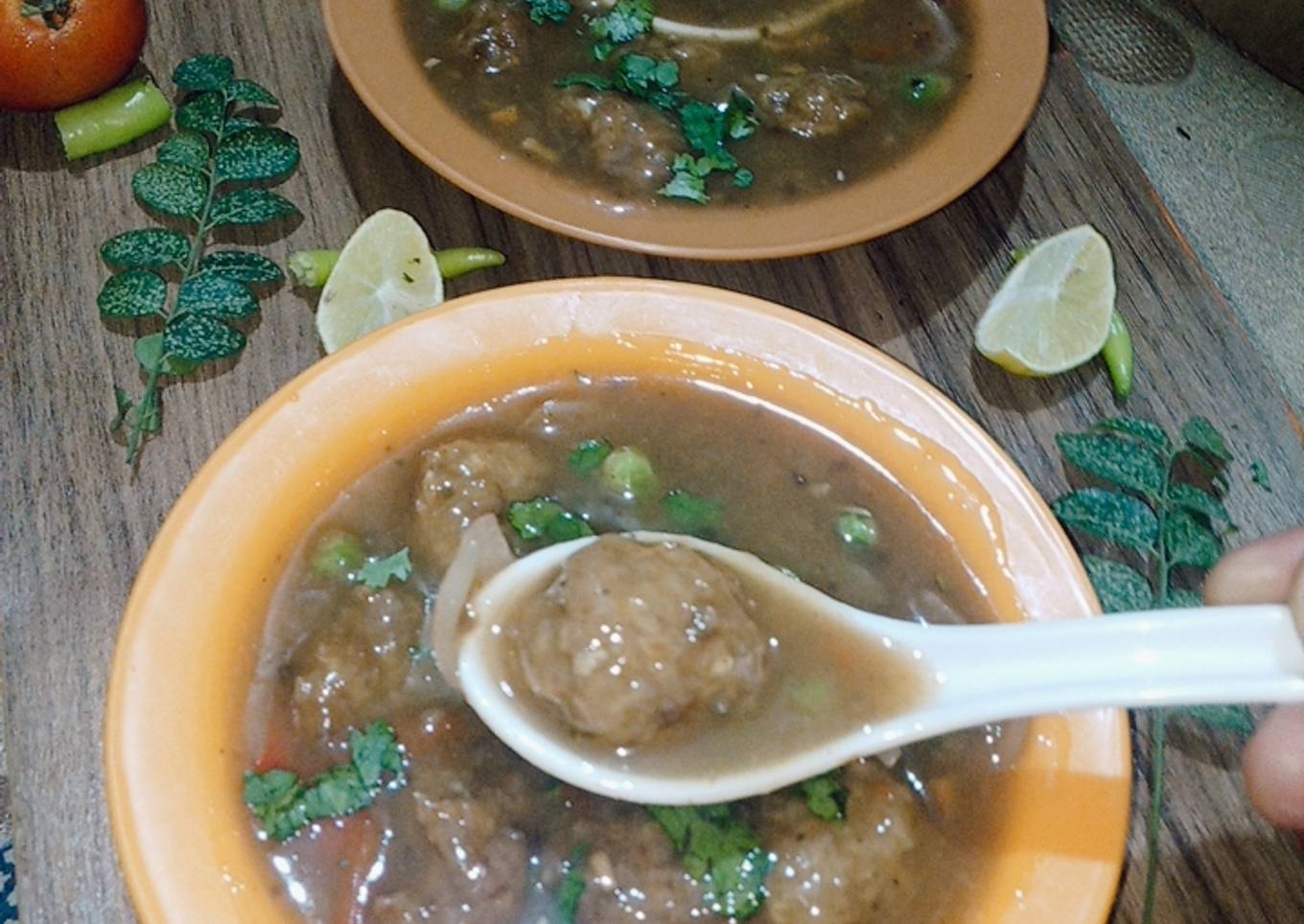 Leftover Radish manchurian soup
