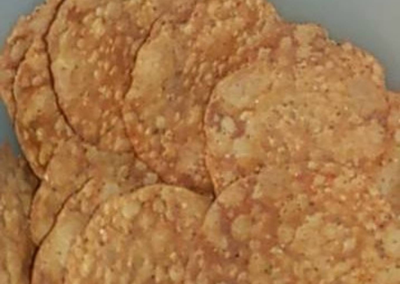 Rice flour papad deep fried