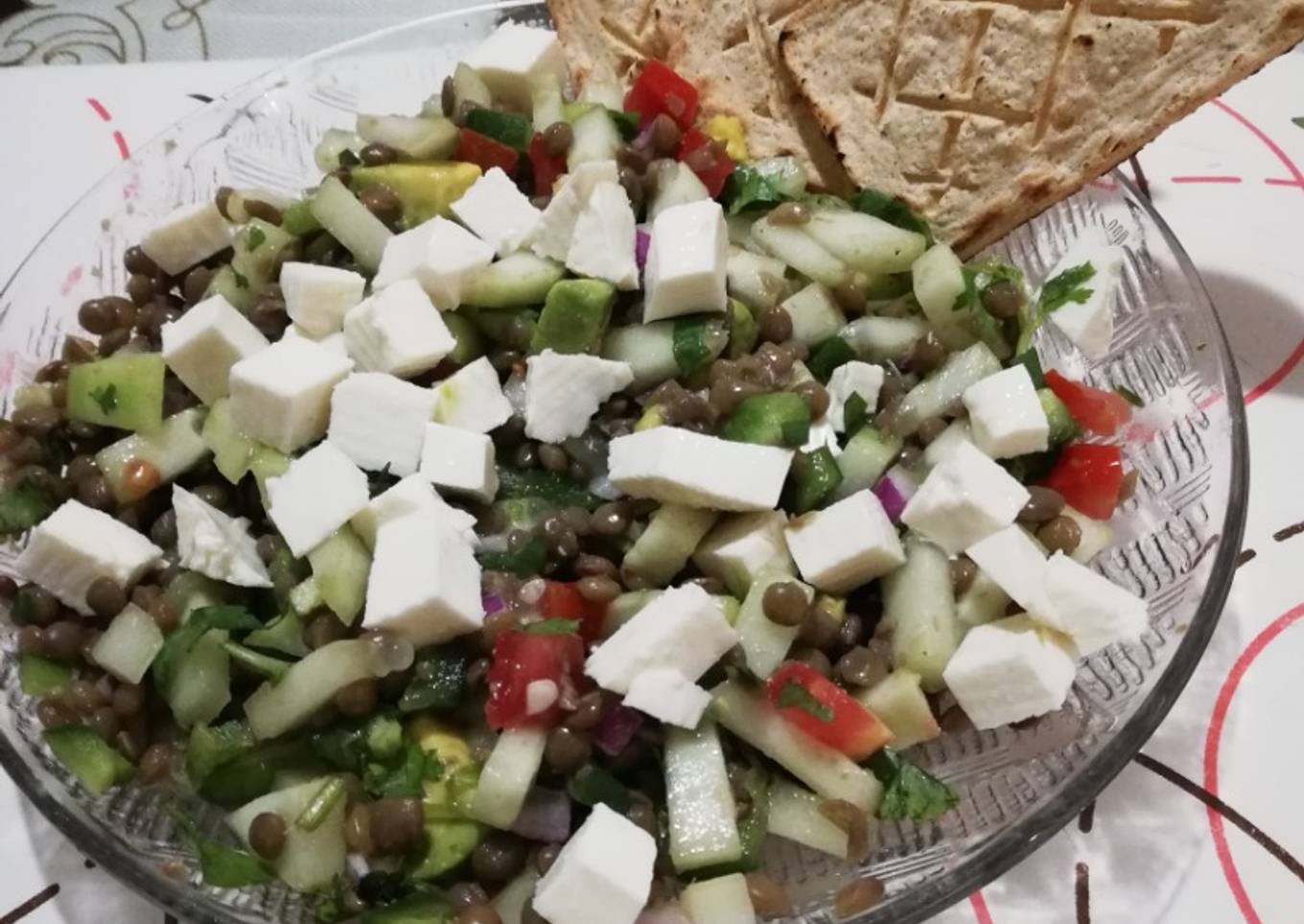 Ensalada de lenteja y pimiento