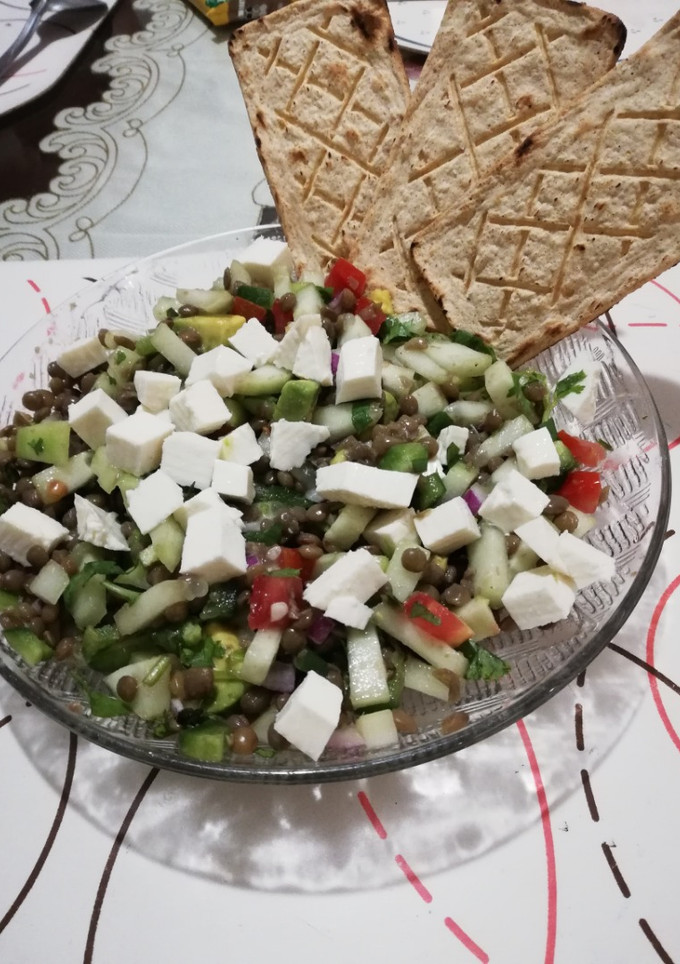 Una foto de Ensalada de lenteja y pimiento