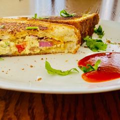 Tofu Mayo Toast Sandwich A picture of Tofu Mayo Toast Sandwich.