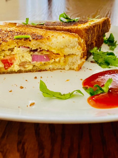 A picture of Tofu Mayo Toast Sandwich.