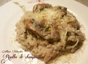 Una foto de Risotto de champiñones, con queso Idiazábal