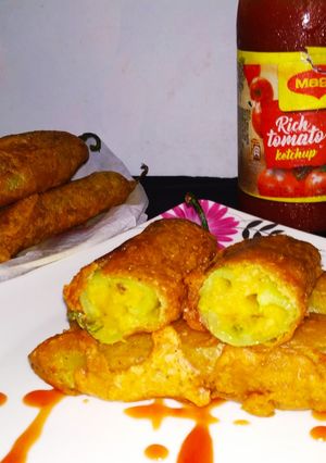 A picture of Mirchi Vada.