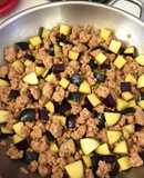 Picadillo de chorizo con berenjena