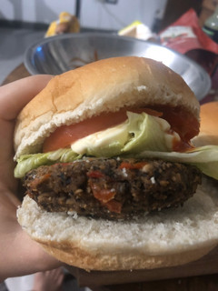 Una foto de Hamburguesa de porotos negros