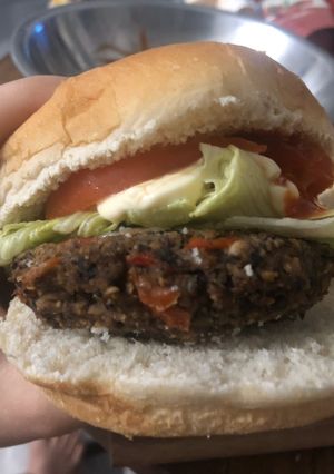 Una foto de Hamburguesa de porotos negros