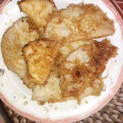 Fried yam and egg A picture of Fried yam and egg.