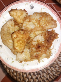 A picture of Fried yam and egg.