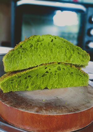 Hình của món Bánh bò lá dứa rễ tre.