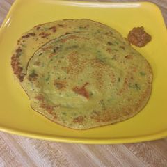 A picture of Besan/ Gram flour Cheela or Dosa.
