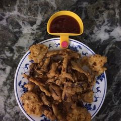 Beet root bhaji (pakodas) A picture of Beet root bhaji (pakodas).