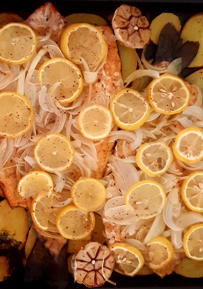 Una foto de Truchas al horno