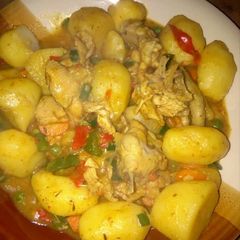 A picture of Curry Potatoes porridge.
