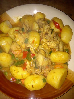 A picture of Curry Potatoes porridge.