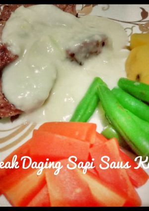 Foto resep Steak Daging Sapi Saus Keju