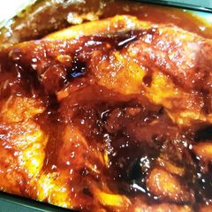 Crockpot Honey-garlic chicken thighs A picture of Crockpot Honey-garlic chicken thighs.