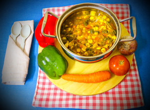 A picture of Thai red curry (veg).