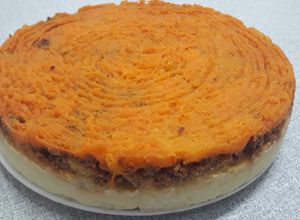 Una foto de Pastel de papa, carne y calabaza