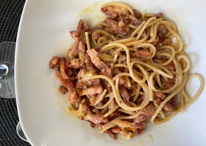 Spaghettis façon carbonara