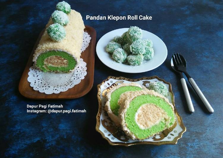 resep cara mengolah Pandan Klepon Roll Cake