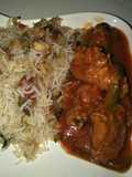 Garlic chicken wings with chineese rice