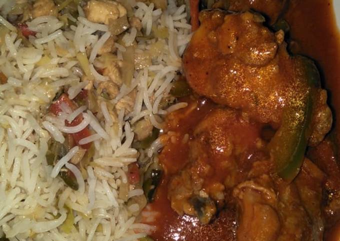 Simple Way to Prepare Speedy Garlic chicken wings with chineese rice