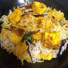 A picture of Paneer biryani.