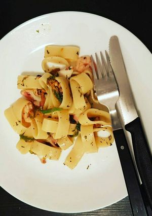 Foto resep Pasta bunga zucchini dan udang
