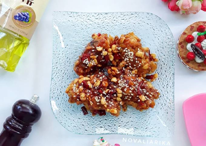Langkah Mudah untuk Membuat 닭강정 DAKGANGJEONG (Sweet and Crispy Korean Chicken Wings), Bikin Ngiler