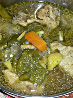 A picture of Chicken stew with Vegetables.