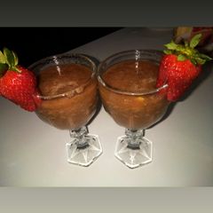 A picture of Strawberries and cucumber smoothy.