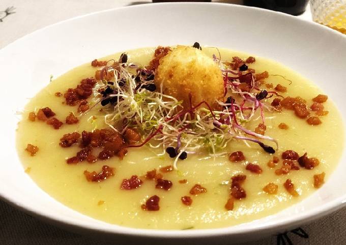 Modo più semplice a Fai  Premiato Vellutata di patate e zenzero con uovo fritto