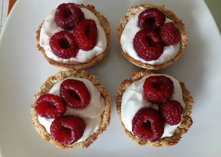 Steps to Make Super Quick Homemade Mini oat yoghurt baskets