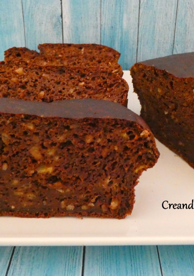 Una foto de Banana bread de chocolate sin azúcar