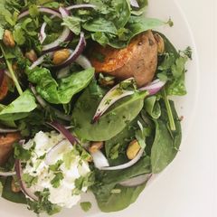 A picture of Green Plate with Roasted Sweet Potato.