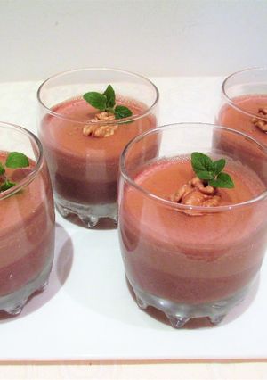 Foto principal de Panna cotta de chocolate con queso mató para los deportistas