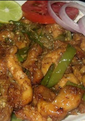 A picture of Capsicum chicken karai 😋.