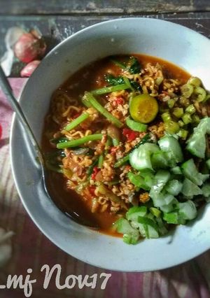 Foto resep Mie goreng kuah pedes