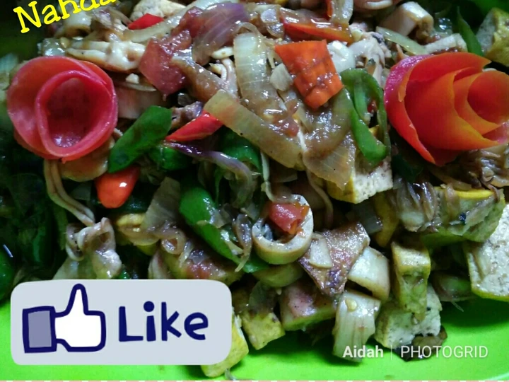 Cara Gampang Membuat Resep  Cumi asin tahu pedas manis yang Lezat, Bikin Ketagihan