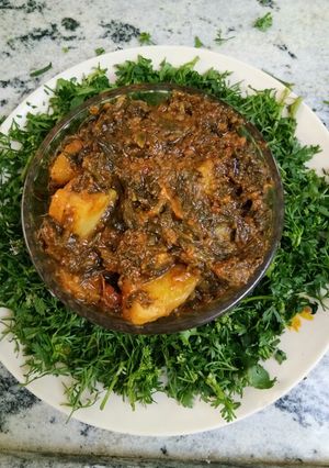 A picture of Palak aloo recipe.