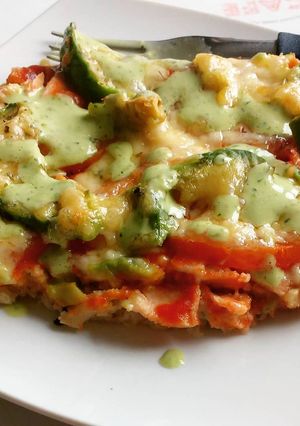 Una foto de Pizza vegetariana