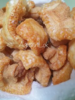 Foto resep Krupuk kulit babi (memanfaatkan sisa membuat minyak babi)