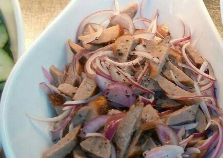 Sausage and onion salad