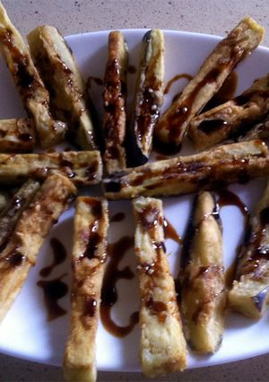 Una foto de Berenjenas fritas con miel de caña