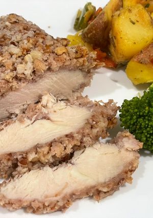 A picture of Baked Honey Nut Chicken Breasts.